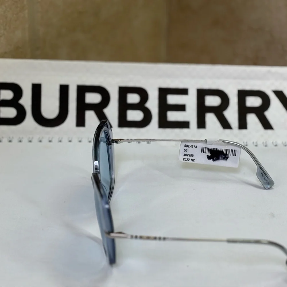 New Burberry B4375 4023/80 Eugenie Azure Blue Sunglasses. Blue lenses. - Picture 8 of 14
